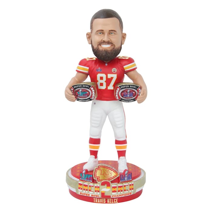 Travis Kelce Kansas City Chiefs BTB Super Bowl LVIII Champions 8" Bobble - $55